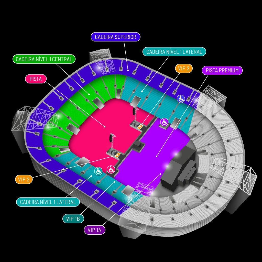 Mapa de setores — Slayer, Allianz Parque, São Paulo